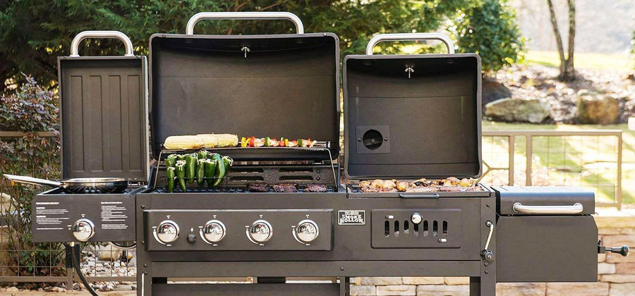 gas grill and smoker combo