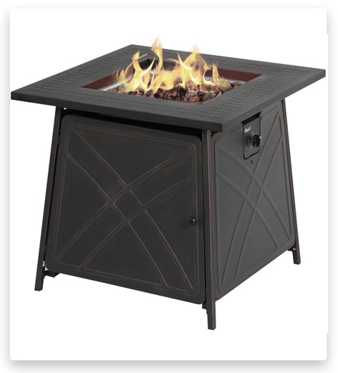 BALI OUTDOORS Firepit LP Gas Fireplace 28" Square Table