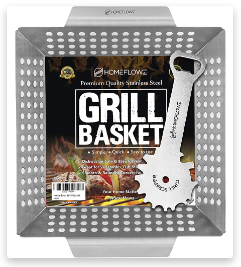 Homeflowz Vegetable Grill Basket and Scrapper