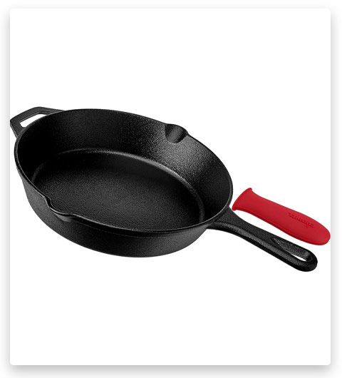 cuisinel Pre-Seasoned Cast Iron Skillet w/Handle Cover