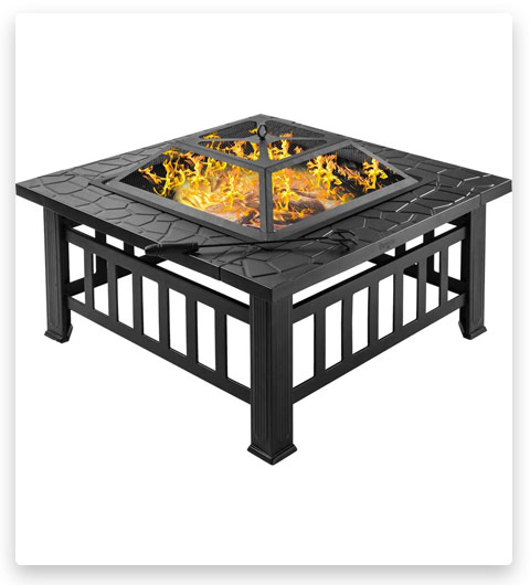 Bonnlo Fire Pit Outdoor Wood Burning Table