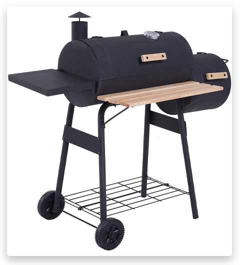 Outsunny Portable Charcoal BBQ Grill Offset Smoker