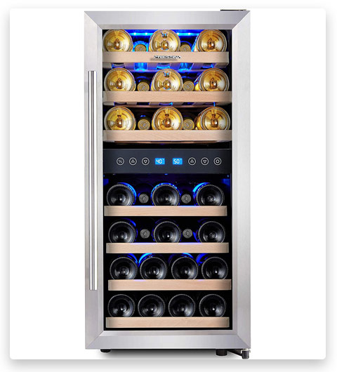 Phiestina Dual Zone Wine Cooler Refrigerator
