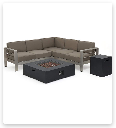 Christopher Knight Home Outdoor Sofa set with Fire Table