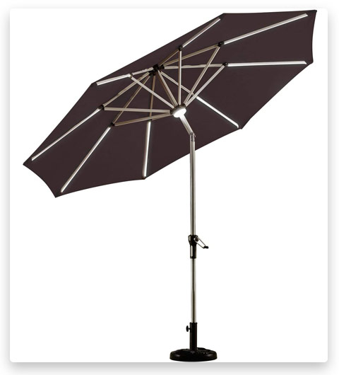 Purple Leaf Solar Powered LED Patio Umbrella