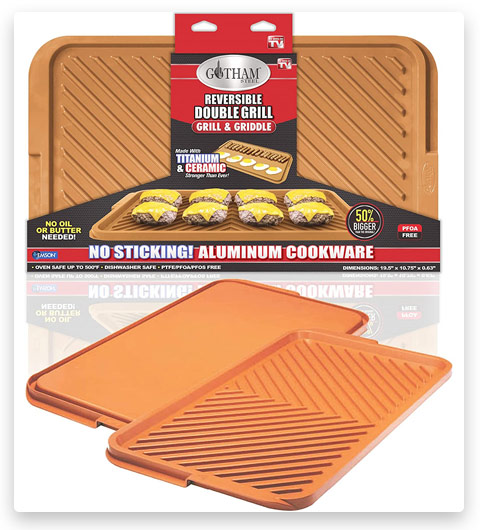 Gotham Steel Double Grill Griddle Pan Set